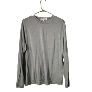 MERINO TECH 100% wool base layer top in stone gorpcore campcore L